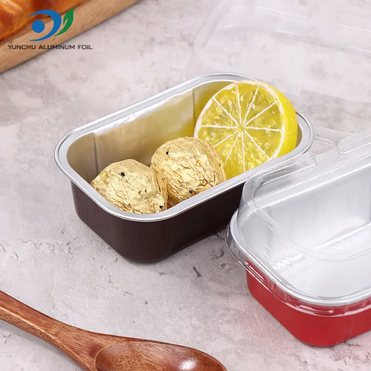 Warna Baking Persegi Panjang Smoothwall Aluminium Foil Container