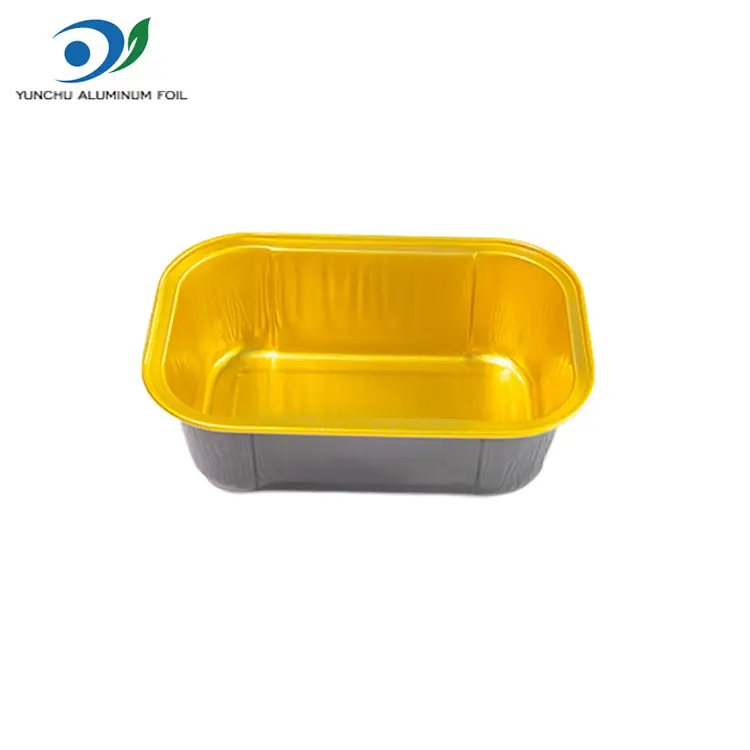 Warna Baking Persegi Panjang Smoothwall Aluminium Foil Container