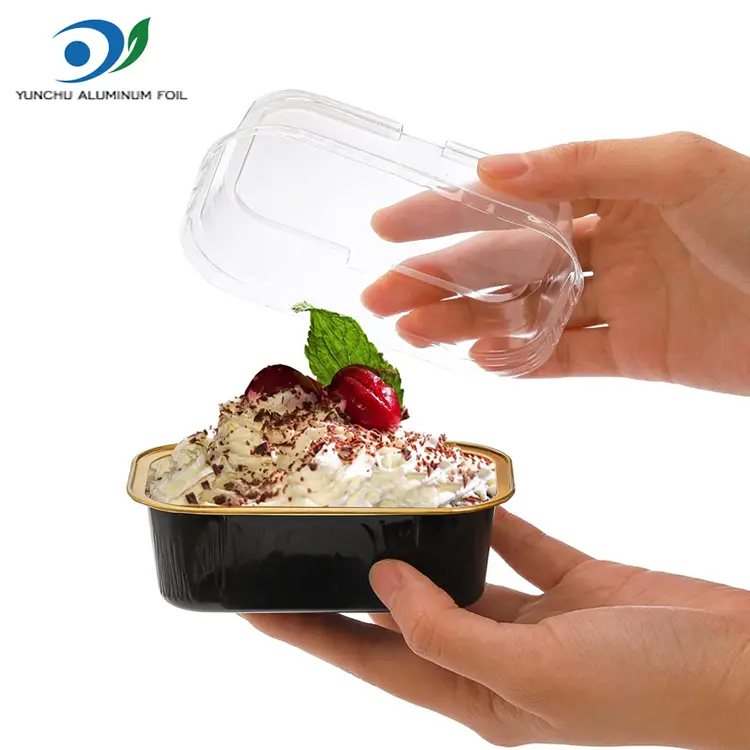 Warna Baking Persegi Panjang Smoothwall Aluminium Foil Container