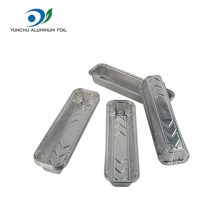 Baki roti persegi panjang memanggang wadah foil aluminium perak