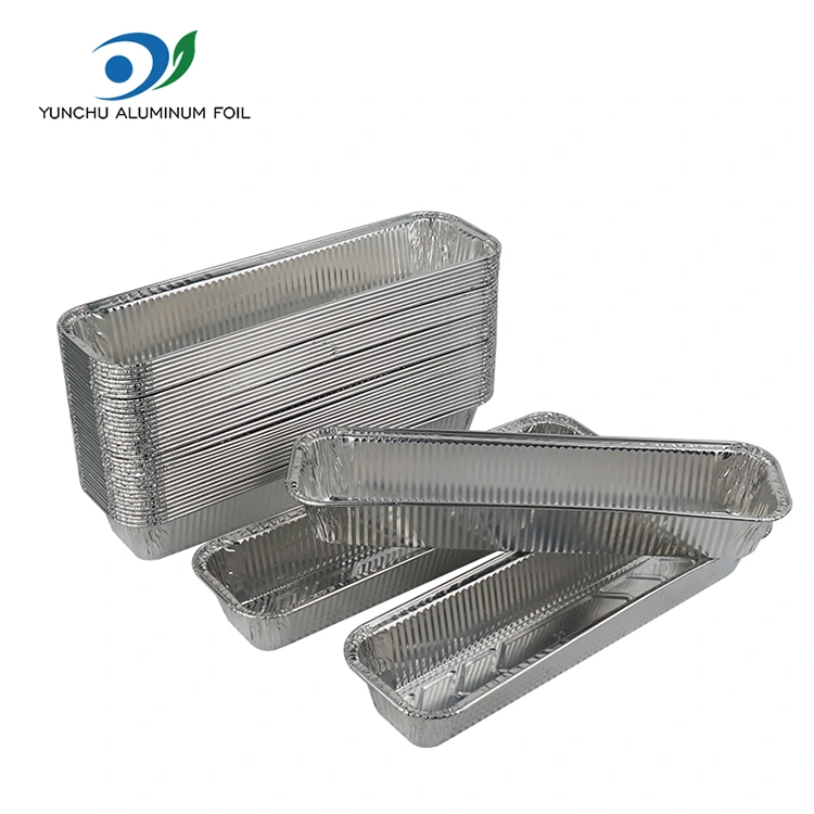 Baki roti persegi panjang memanggang wadah foil aluminium perak