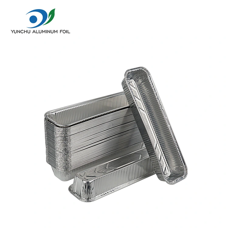 Baki roti persegi panjang memanggang wadah foil aluminium perak