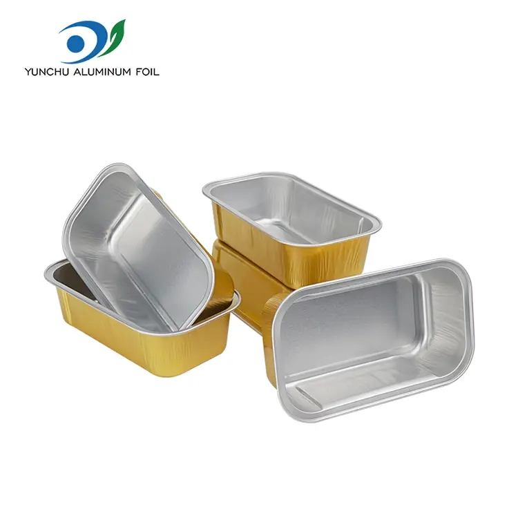 Kotak kue persegi panjang panas disegel wadah aluminium smoothwall foil