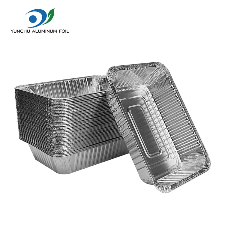 Lembaran Kue Take-Out Persegi Panjang Perak Aluminium Foil Container