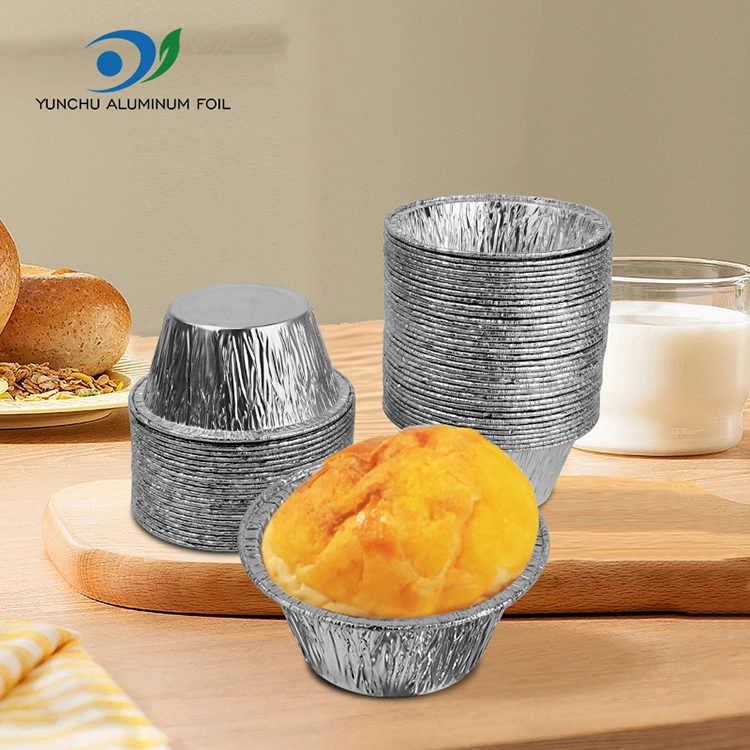 Kue panggang bundar wadah makanan aluminium perak