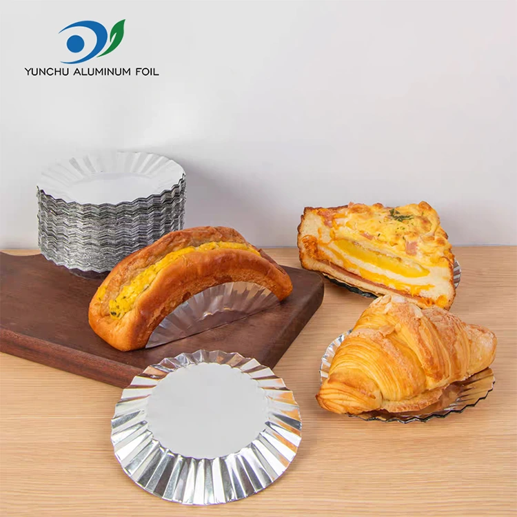 Loyang kue bundar dengan Wadah Makanan Aluminium Foil Perak