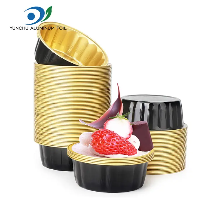 Mangkuk bundar untuk makanan penutup smoothwall aluminium foil wadah