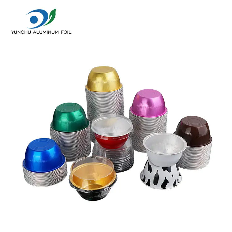 Warna kue bundar smoothwall aluminium foil wadah