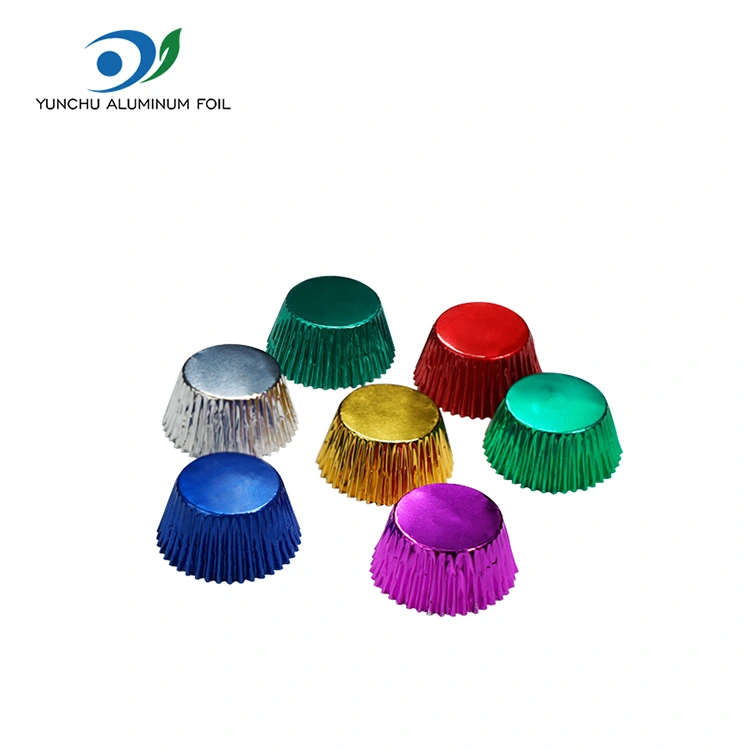 Paket kecil bundar memanggang wadah makanan aluminium perak