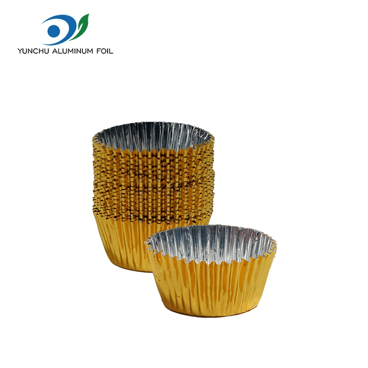 Paket kecil bundar memanggang wadah makanan aluminium perak