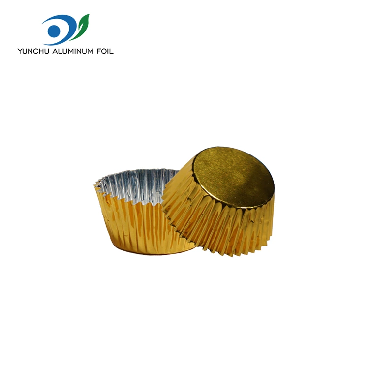 Paket kecil bundar memanggang wadah makanan aluminium perak