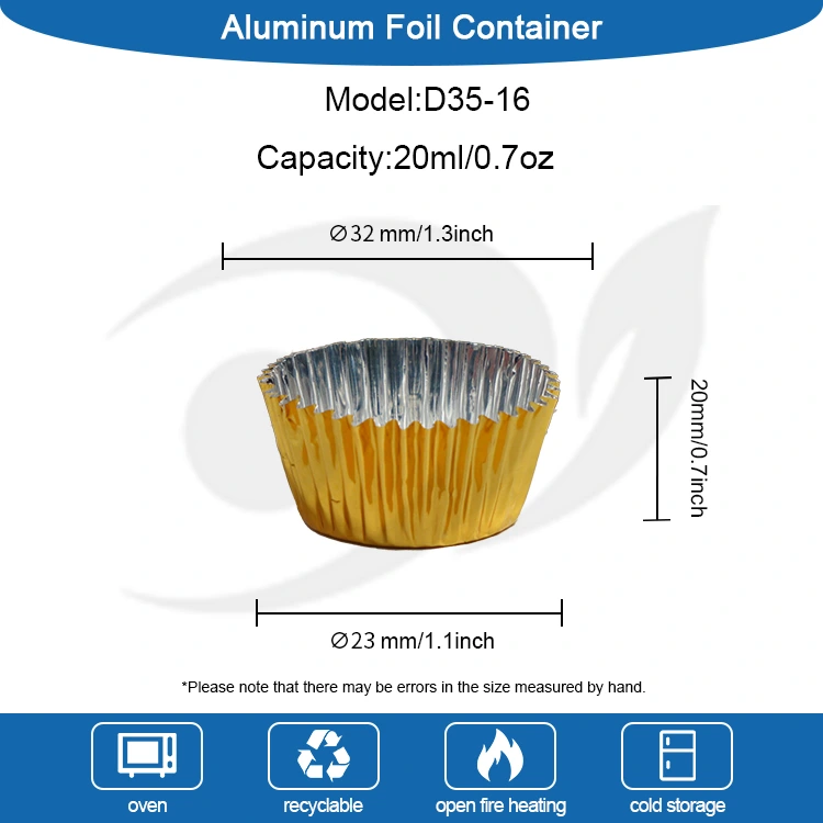 Paket kecil bundar memanggang wadah makanan aluminium perak