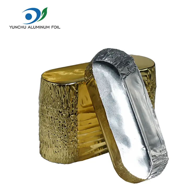 Kecil Oval Packing Perak Aluminium Foil Containers