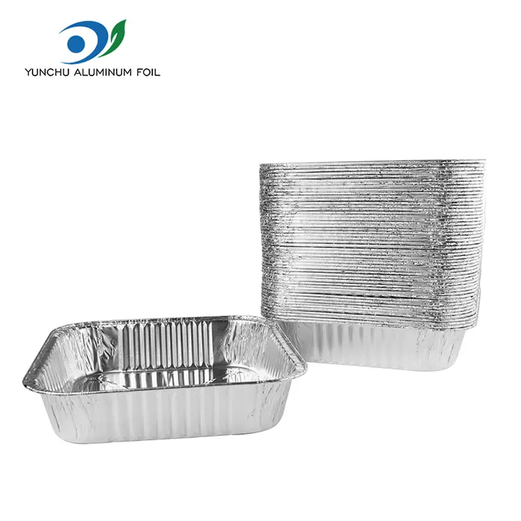 Wadah Bawa Pulang Aluminium Foil Persegi Untuk Pengemasan Makanan Dan Katering