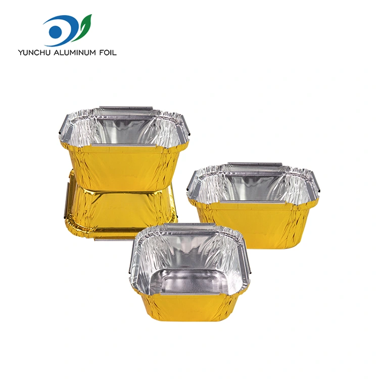 Wadah foil aluminium perak oven persegi
