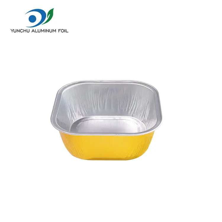 Baking warna persegi wadah foil aluminium smoothwall