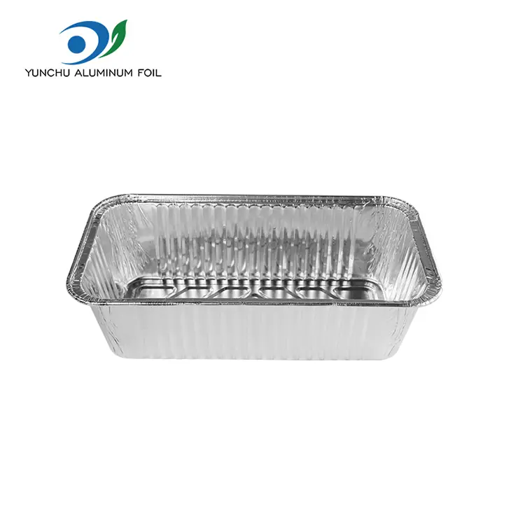 Wadah makanan aluminium perak persegi
