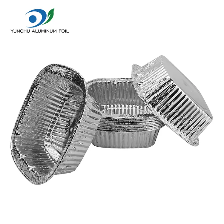 Kontainer foil aluminium pengepakan perak persegi