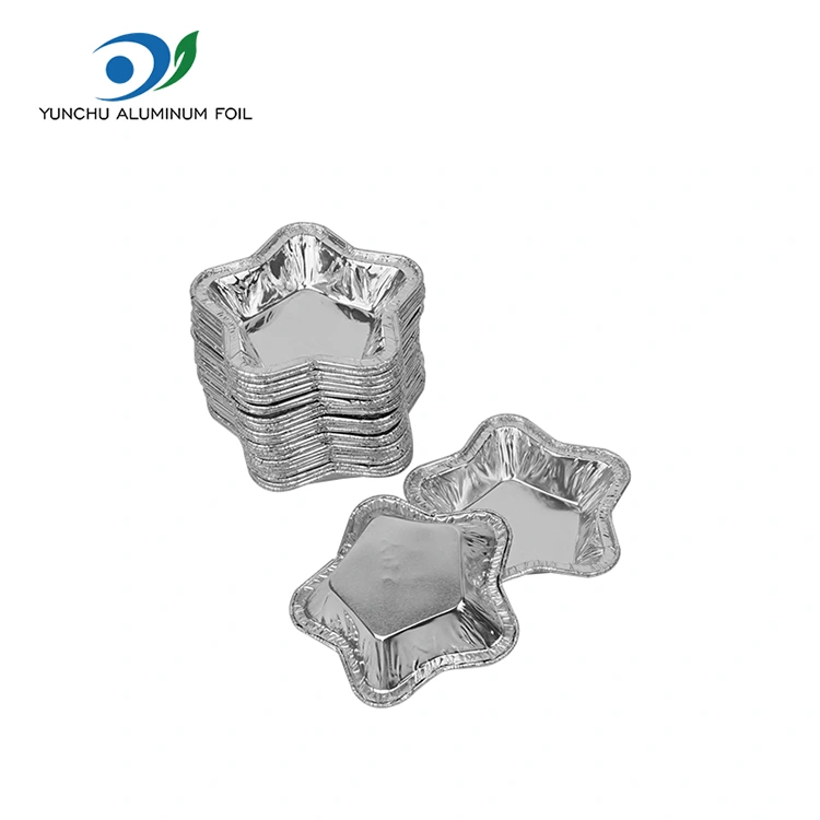 Gelas tart alumunium foil berbentuk bintang untuk memanggang Wadah Makanan Aluminium Foil